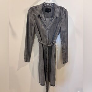 Velvet Heart Gray Denim Long Sleeve Dress